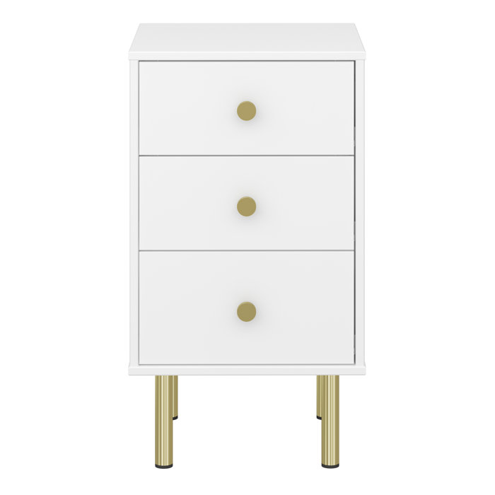 Ebern Designs Rana Nachttisch 3 Schubladen | Wayfair.de